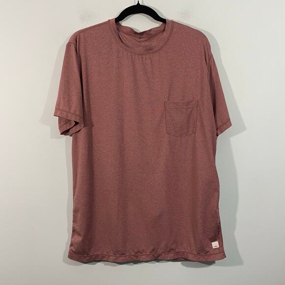 Vuori Men's Red Tradewind Performance Short Sleeve Pocket Tee - Picture 1 of 8